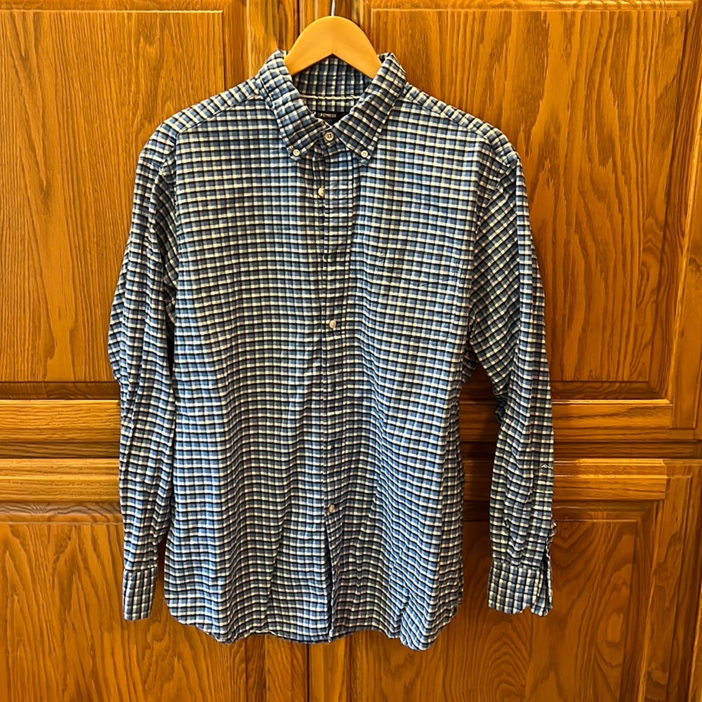 Blue Plaid Long Sleeve Cremieux Men’s Dress Shirt